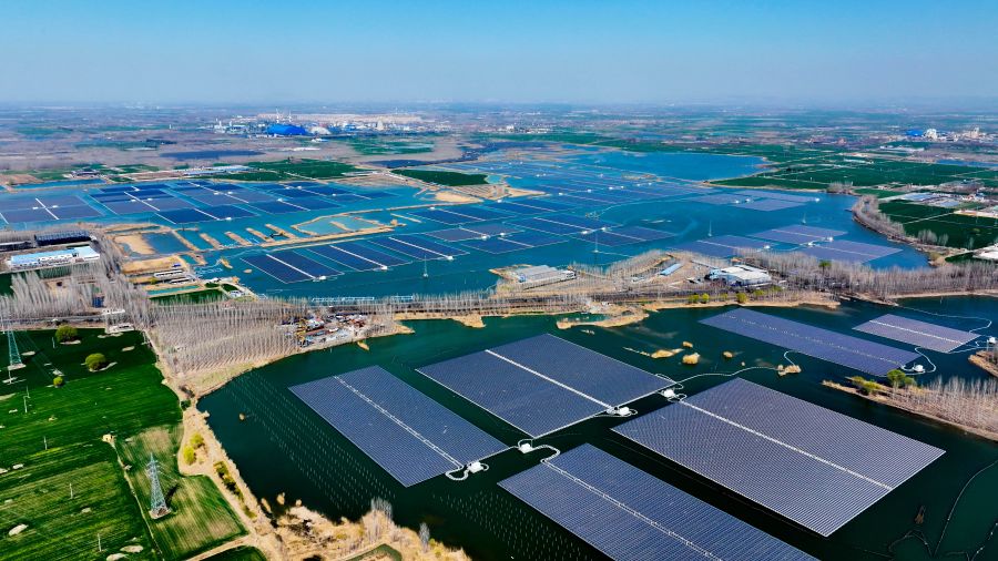 山東微山晶科漁光互補項目(新能源公司供稿) 山東微山晶科漁光互補項目(新能源公司供稿)